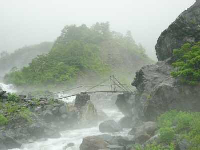 新しくなった、白高地沢の仮橋の画像